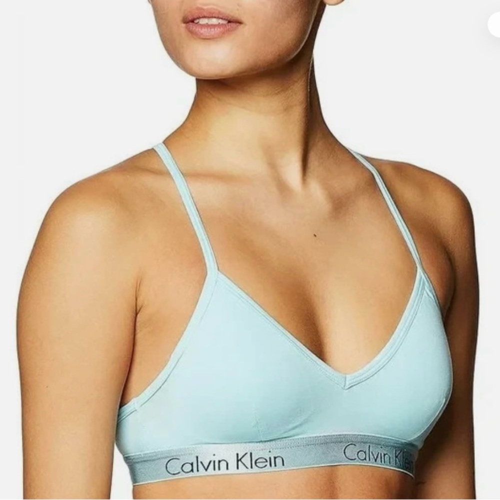 Calvin Klein Motive Women’s Bralette sz Medium Light Blue